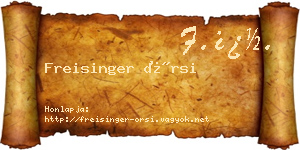 Freisinger Örsi névjegykártya